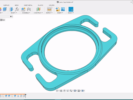 An animated gif showing a screen recoding of Autodesk Fusion 360 and the steps for creating a Python script