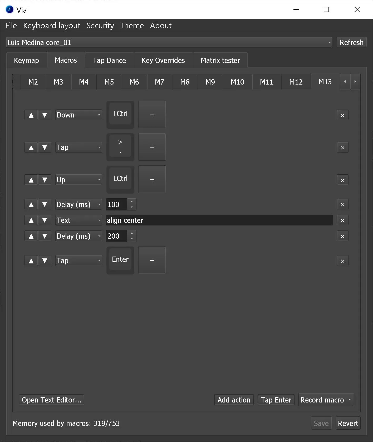 Screenshot of a VIAL macro to align Simulink blocks