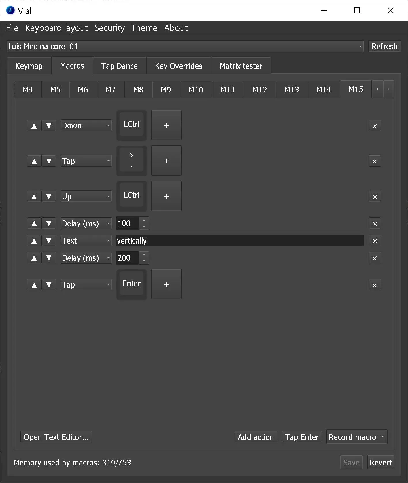 Screenshot of VIAL macro used to distribute Simulink blocks vertically